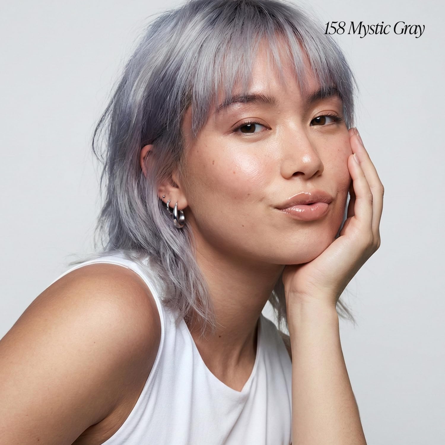 Light Gray Adore Semi Permanent Hair Color (158 Mystic Grey) | Vegan & Cruelty-Free Grey Hair Dye | No Ammonia, No Peroxide, No Alcohol | 4 Fl Oz