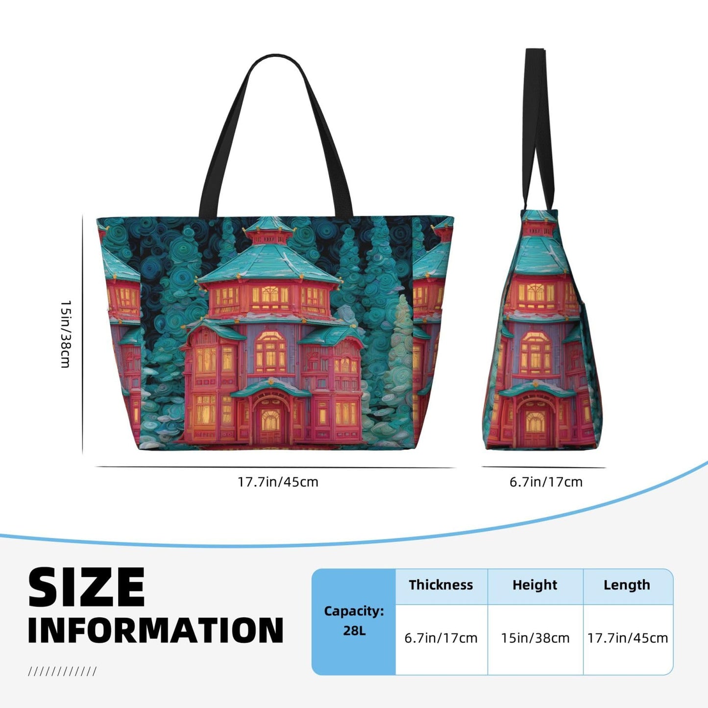 White Smoke JZMTY Enchanted Alcove Beach Travel Bag with Zipper for Spring Outings and Gym Use Sturdy Durable and Easy to Clean
