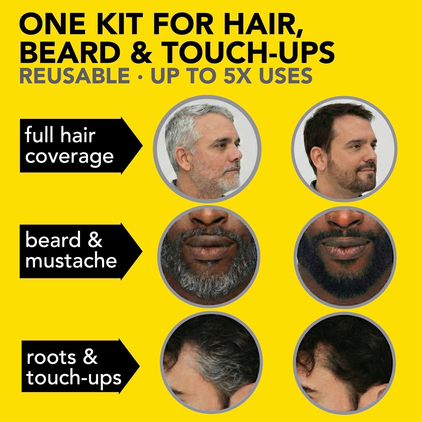 Gold 2X Reusable Hair & Beard Dye for Men – Medium Brown | Up to 10 Uses, 7 Minutes | Natural Gray Coverage, No-Drip Cream with SkinArmour® – Cleverman