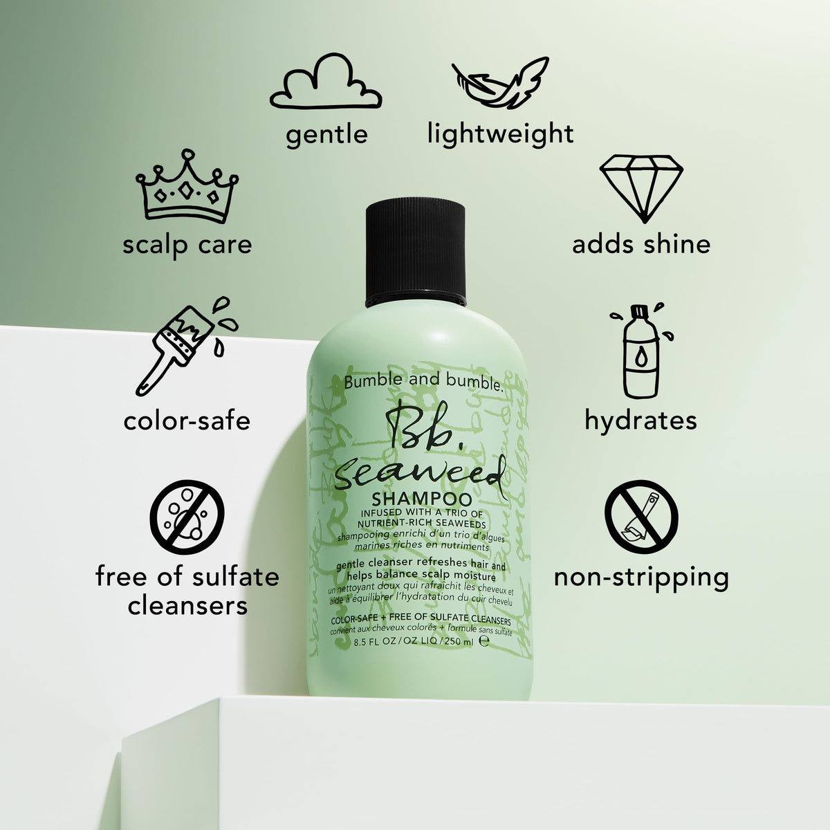 Lavender Bumble and bumble. Seaweed Nourishing Shampoo + Conditioner Set | For Fine-to-Medium Hair or Daily Washer | Sulfate-Free + Color Safe| Anti Frizz, Color Safe + Detangler