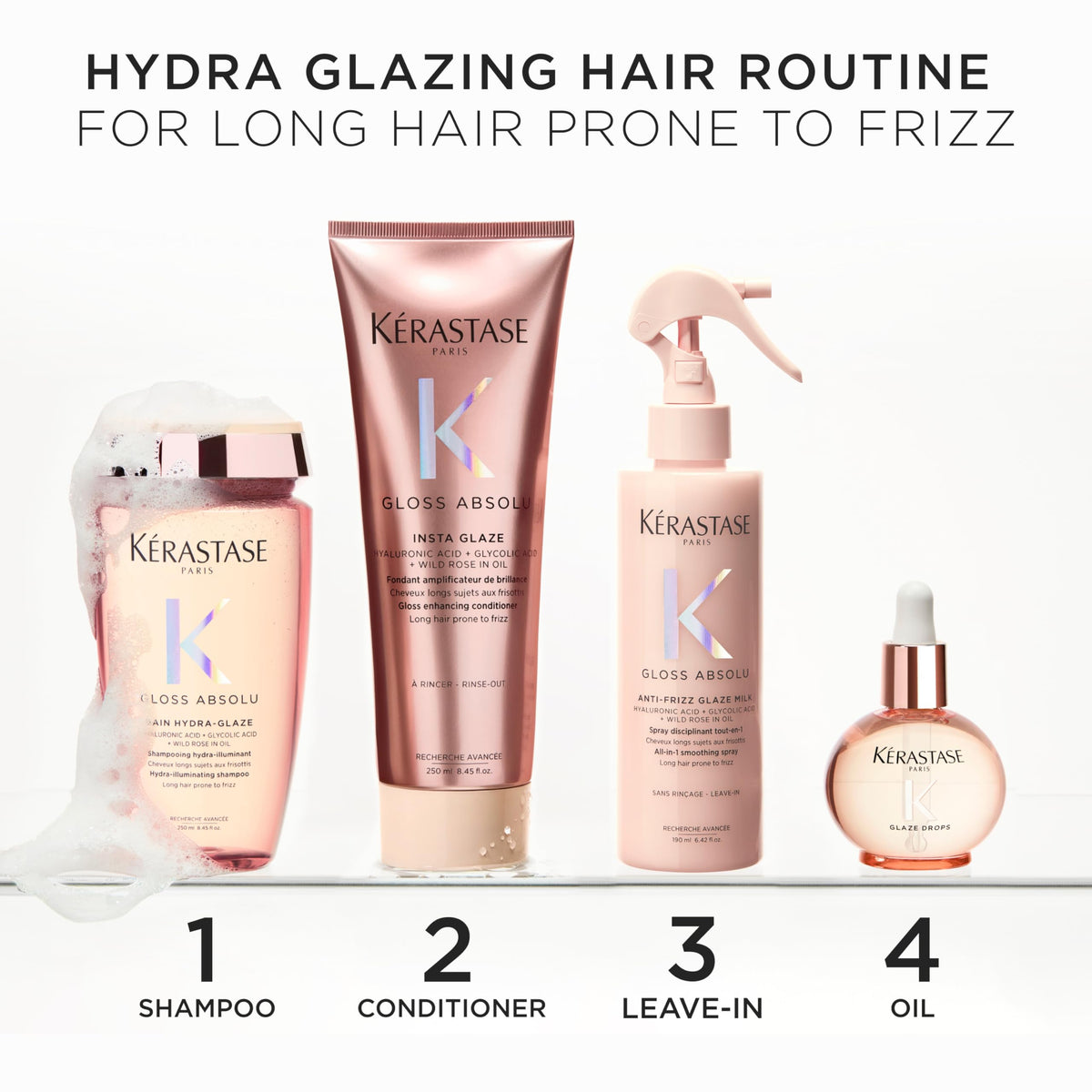 White Smoke Kerastase Gloss Absolu Glaze Drops Hair Oil – Anti-Frizz & High Shine