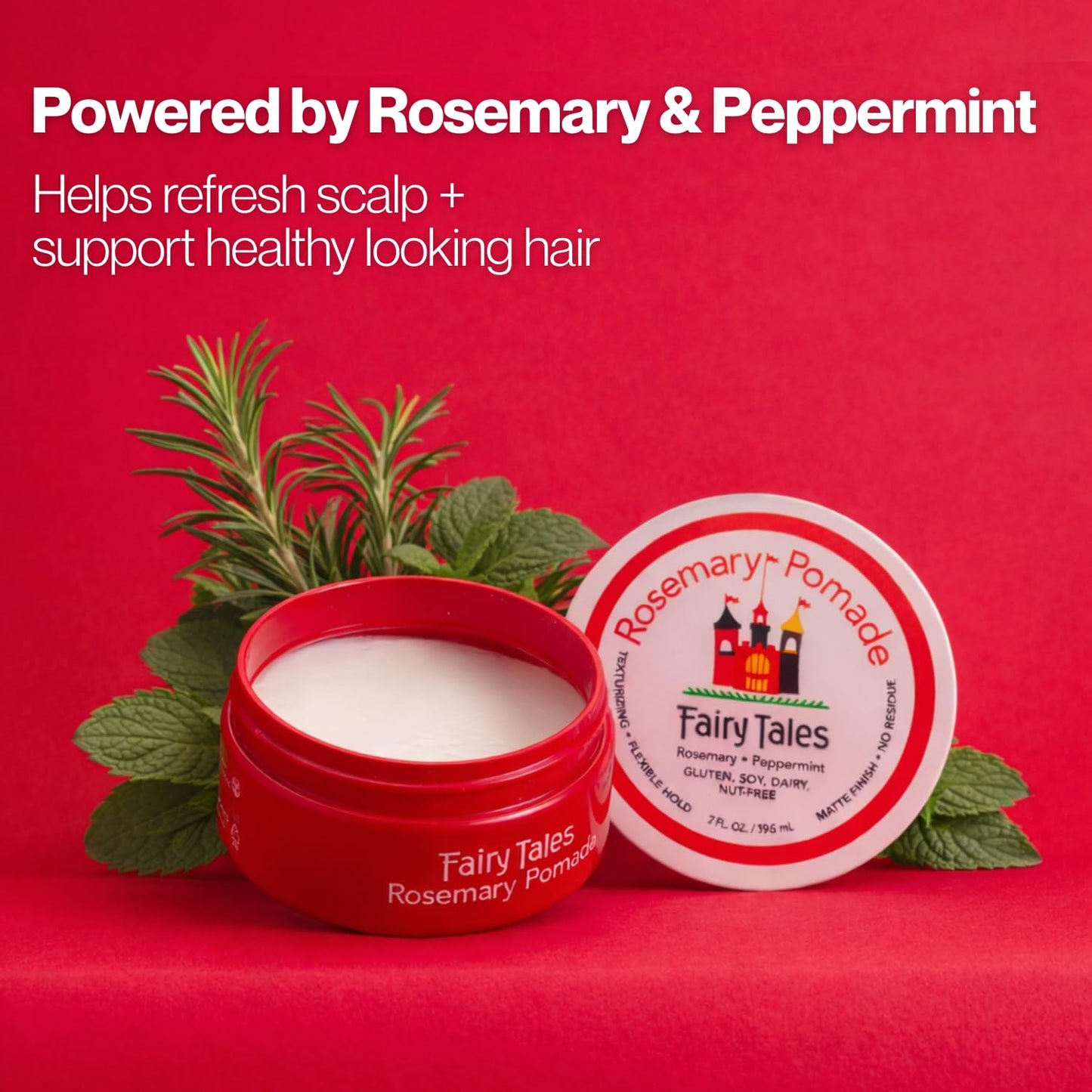 Firebrick Fairy Tales Hair Care Rosemary Kids Pomade, Lightweight Non Greasy Pomade for Kids Made with Natural Ingredients - Clean Hair Care for Kids - 2 oz