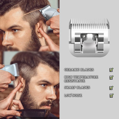 Light Gray 2 Packs Professional Detachable Replacement Ceramic Blades Size 1-1/2,Cut Length 5/32-Inch 4mm,compatible with Andis AGC,BDC,BGC,MBG Series/oster Classic 76/Star-Teq/Power-Teq/A5 Clipper
