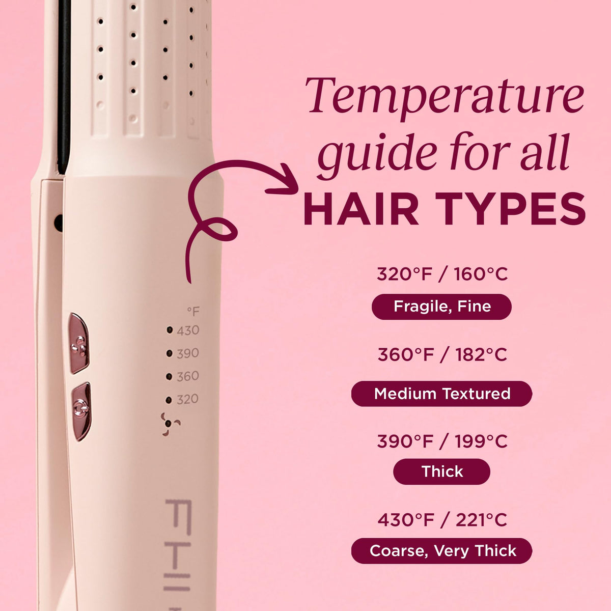 Light Pink FHI Heat AeroStyle™ Styling Iron 1" - Vented Curler and Straightener