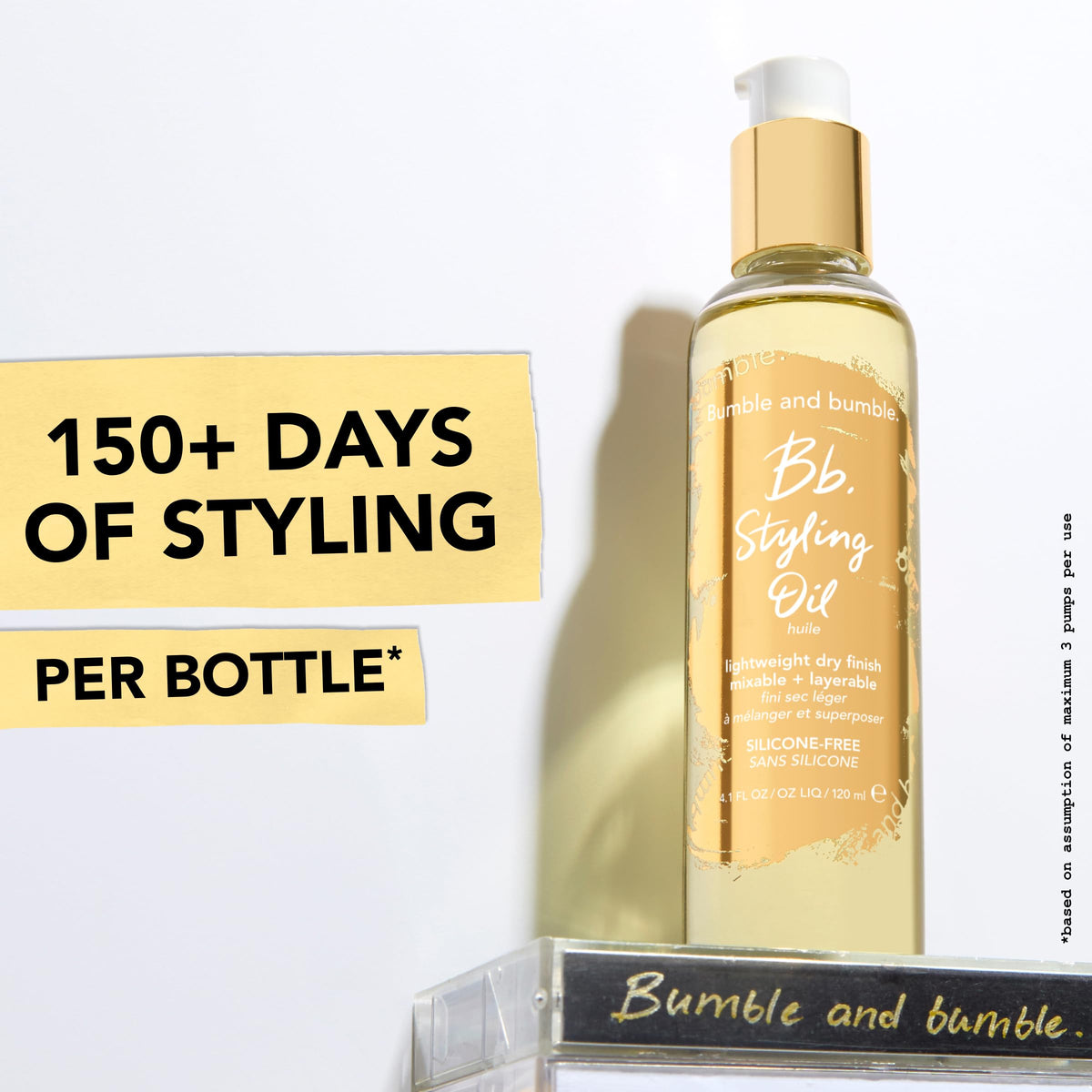 White Smoke Bumble and bumble. Styling Oil | Lightweight, Dry Finish, Silicone-Free | Heat Protectant | Split End Prevention + Anti-Frizz | For All Hair Types