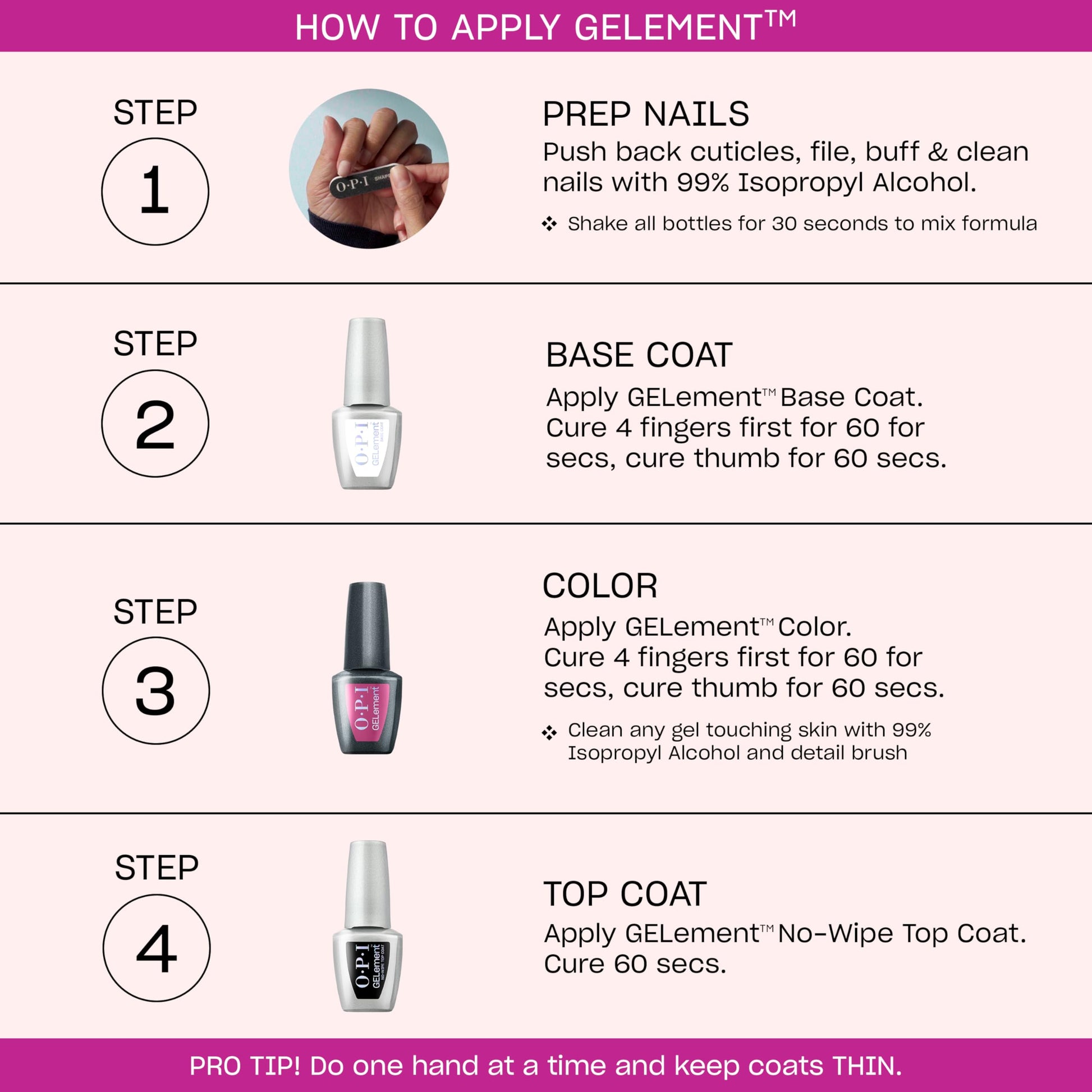 Misty Rose OPI GELement Starter Essentials Kit | Includes Base Coat, Top Coat, LED Curing Lamp, & Prep Supplies | DIY Professional Salon Quality Gel Manicure Results