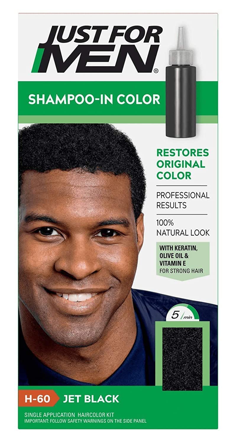 White Smoke Just For Men Shampoo In #H-60 Haircolor Jet Black (6 Pack)