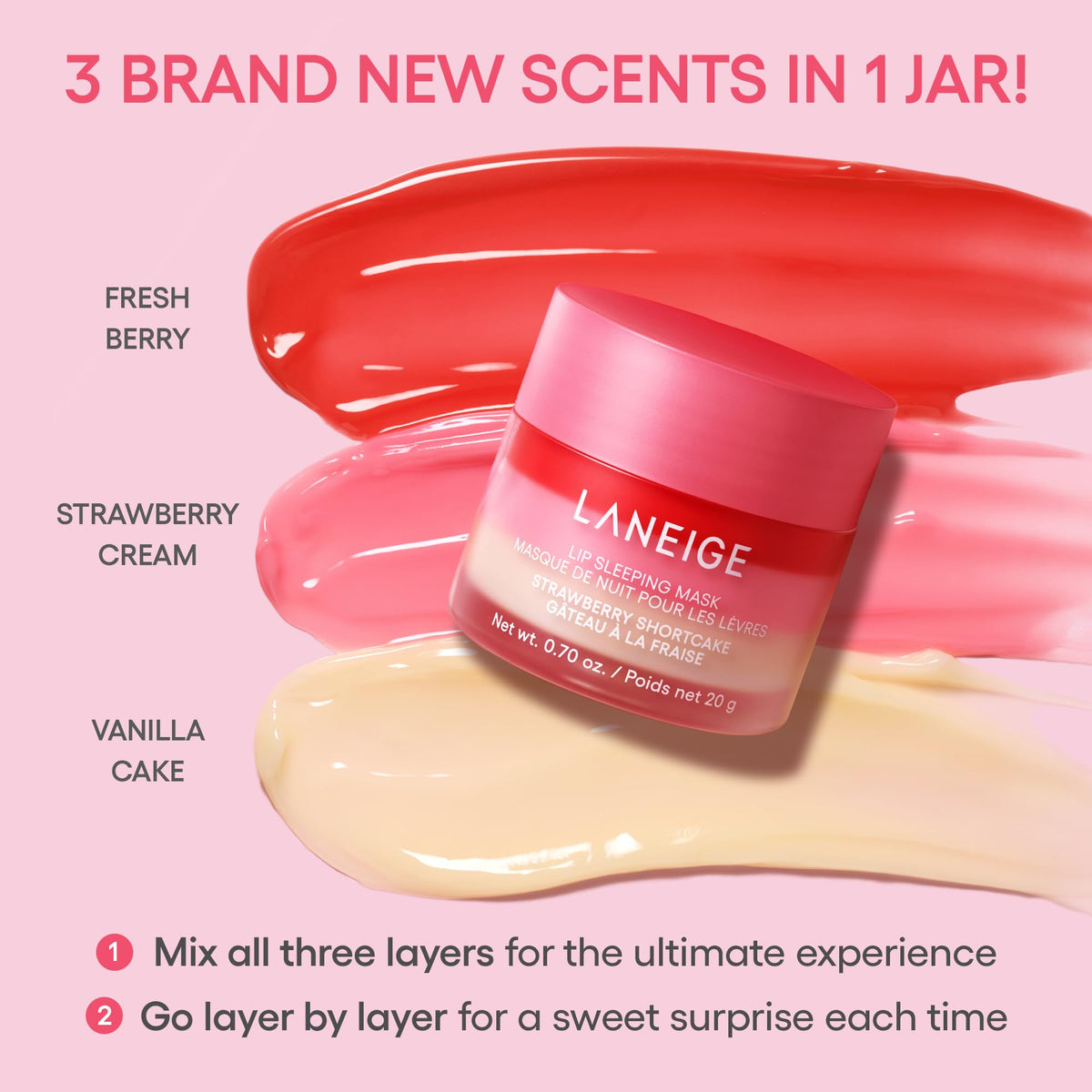 Pink LANEIGE Berry Sweet Lip Trio Set