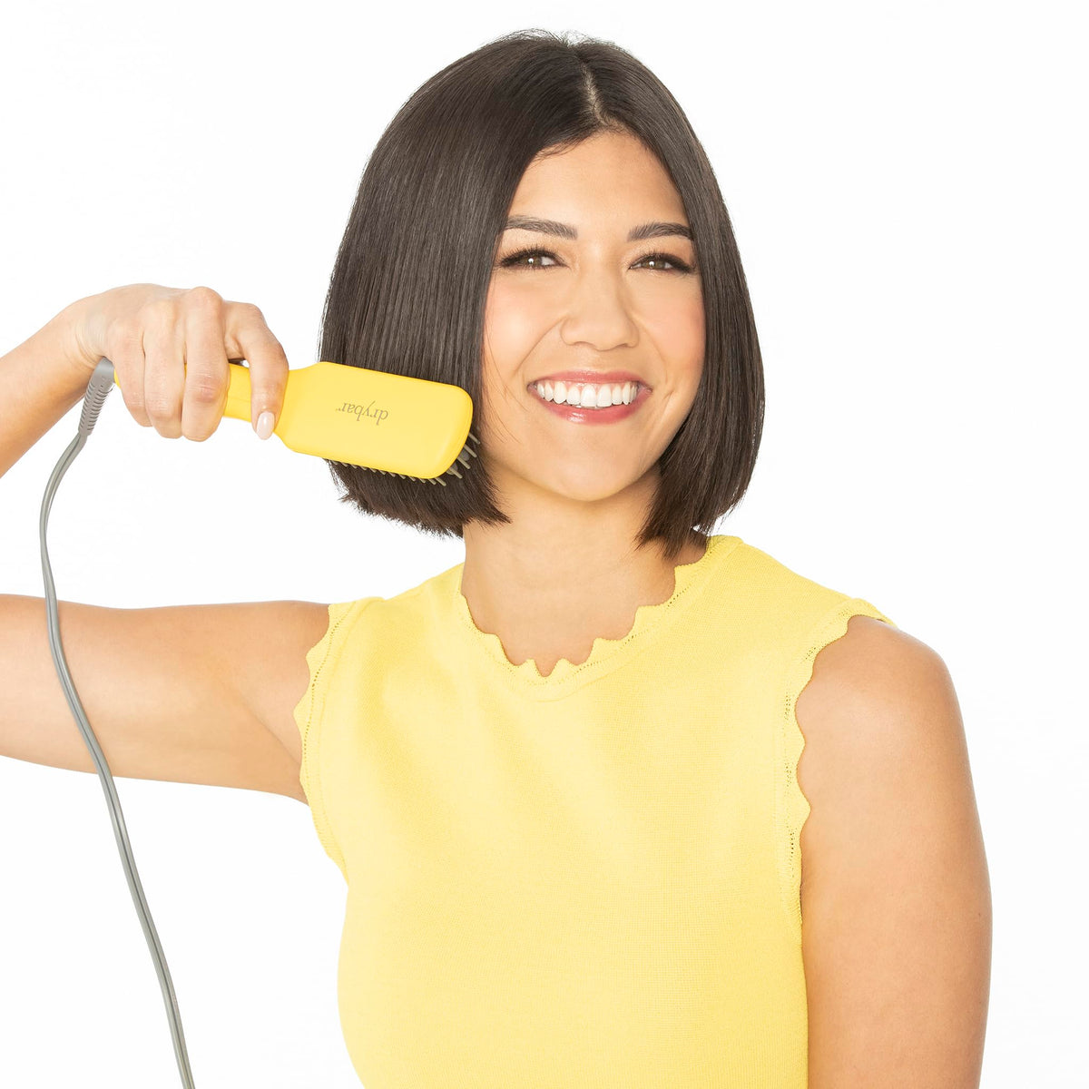 White Smoke Drybar The Baby Brush Crush Mini Heated Straightening Brush