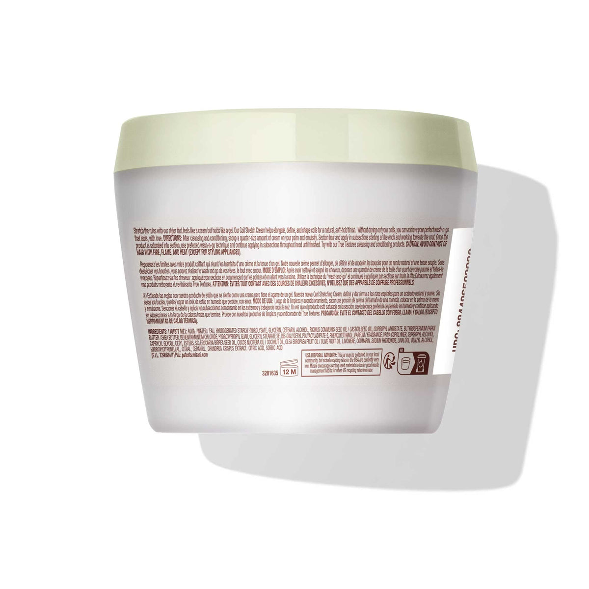 Light Gray Mizani True Textures Coil Stretch Cream - Soft Hold Curl Shaping Cream, Non-Drying For Curly & Coily Hair