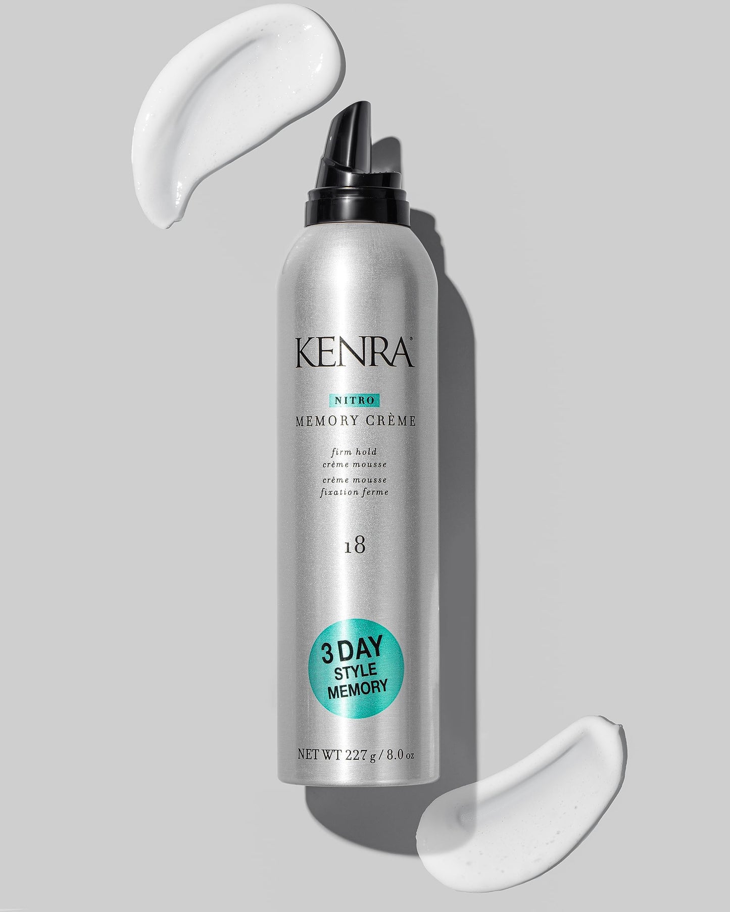 Gray Kenra Professional Nitro Memory Crème 18 | Firm Hold Crème Mousse | All Hair Types | 8 Oz