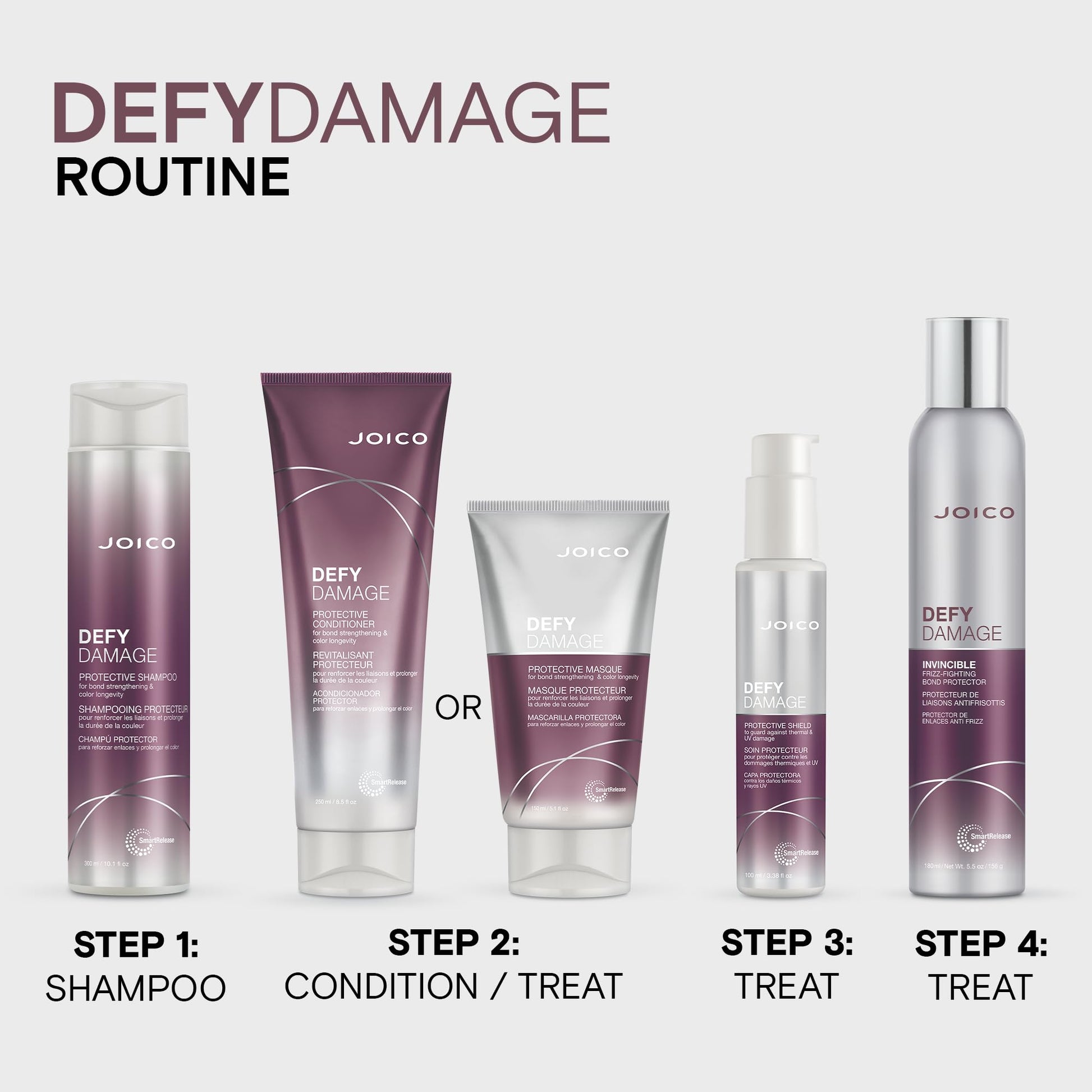 Lavender Defy Damage Protective Shield | For Damaged, Color-Treated Hair | Protect Against UV & Thermal Damage | Strengthen Bonds & Preserve Hair Color | With Moringa Seed & Arginine | 3.38 Fl Oz