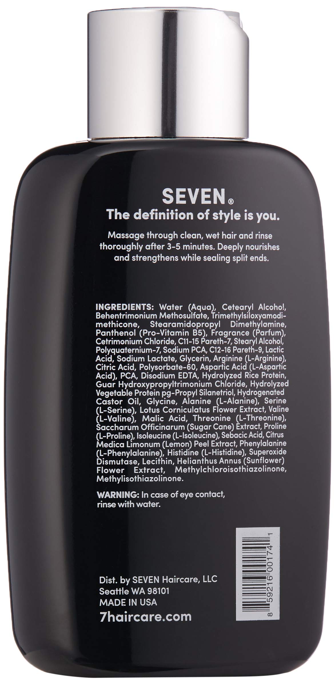 White Smoke SEVEN Haircare KENTE BOND Conditioner for Split Ends + Damaged Hair, Sulfate Free, Cruelty Free with Amino Acid Complex, Guar Gum & Pro Vitamin B5 for Men & Women, Made in USA, 10 oz