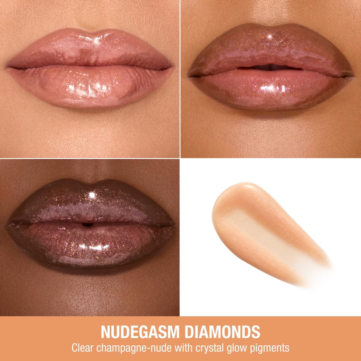 White Smoke Charlotte Tilbury Big Lip Plumpgasm Lip Gloss - Gift Set Essential - Hydrating Plumper with Hyaluronic Acid & Heat + Ice Technology - Perfect for Pairing with Makeup Favorites