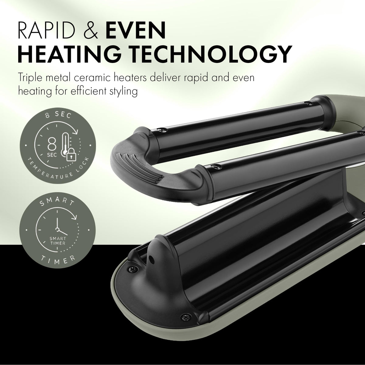 Black StyleCraft Sage Ceramic Triple Barrel Hair Waver for Effortless Deep Waves