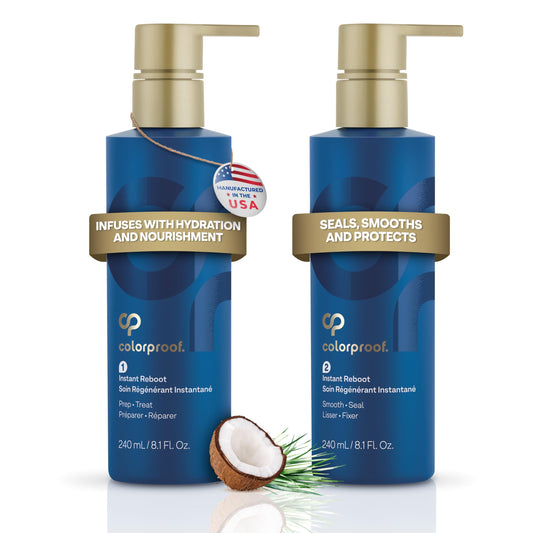 White Smoke ColorProof Instant Reboot Treatment Masque 8.1 Fl. Oz. (2 Pack) Hair Mask, Lightweight, 2-Step Hair Mask for Damaged Hair with Color Protection, Coconut & Lemongrass Scent