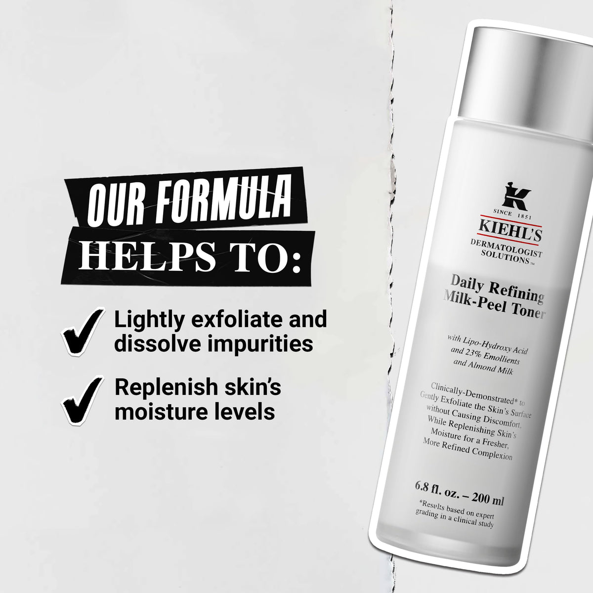 Lavender Kiehl's - Refining Milk-Peel Toner - Exfoliating - 6.8 fl oz