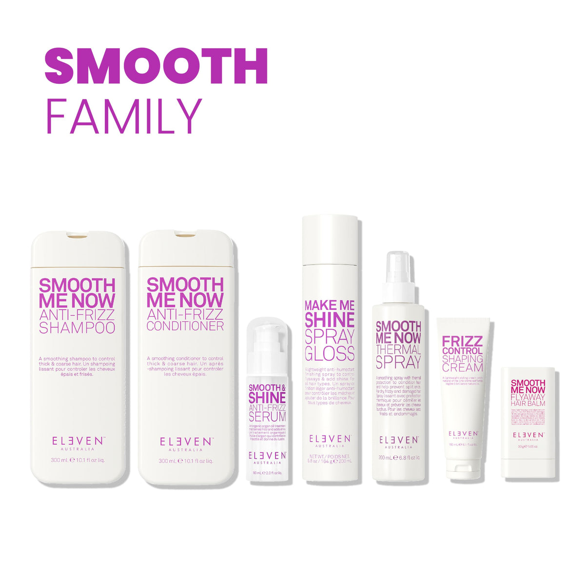 White Smoke ELEVEN AUSTRALIA Smooth Me Now Anti-Frizz Shampoo