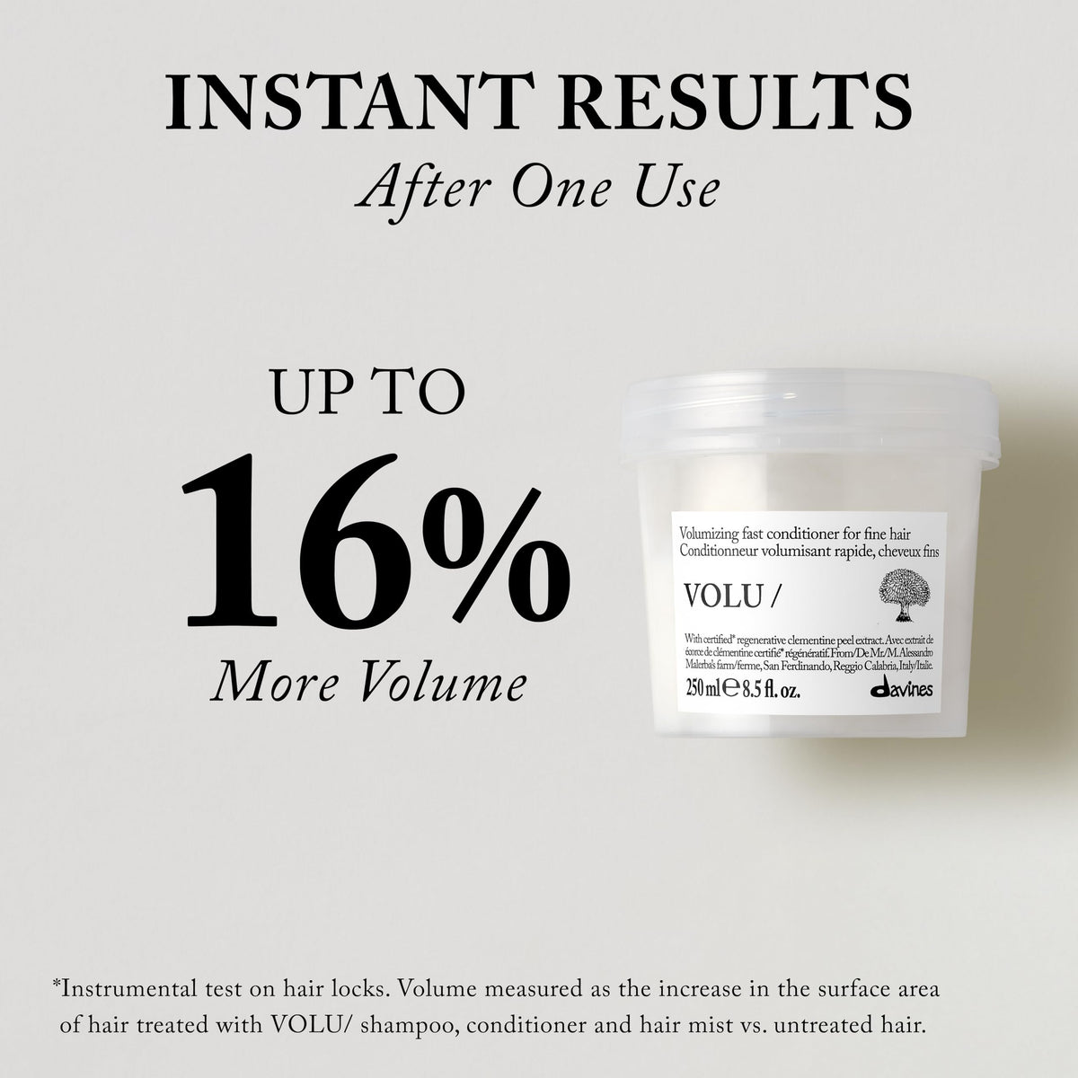 Light Gray Davines VOLU/Conditioner Detangles, Enhances Shine For Fine Hair 8.5 Fl Oz