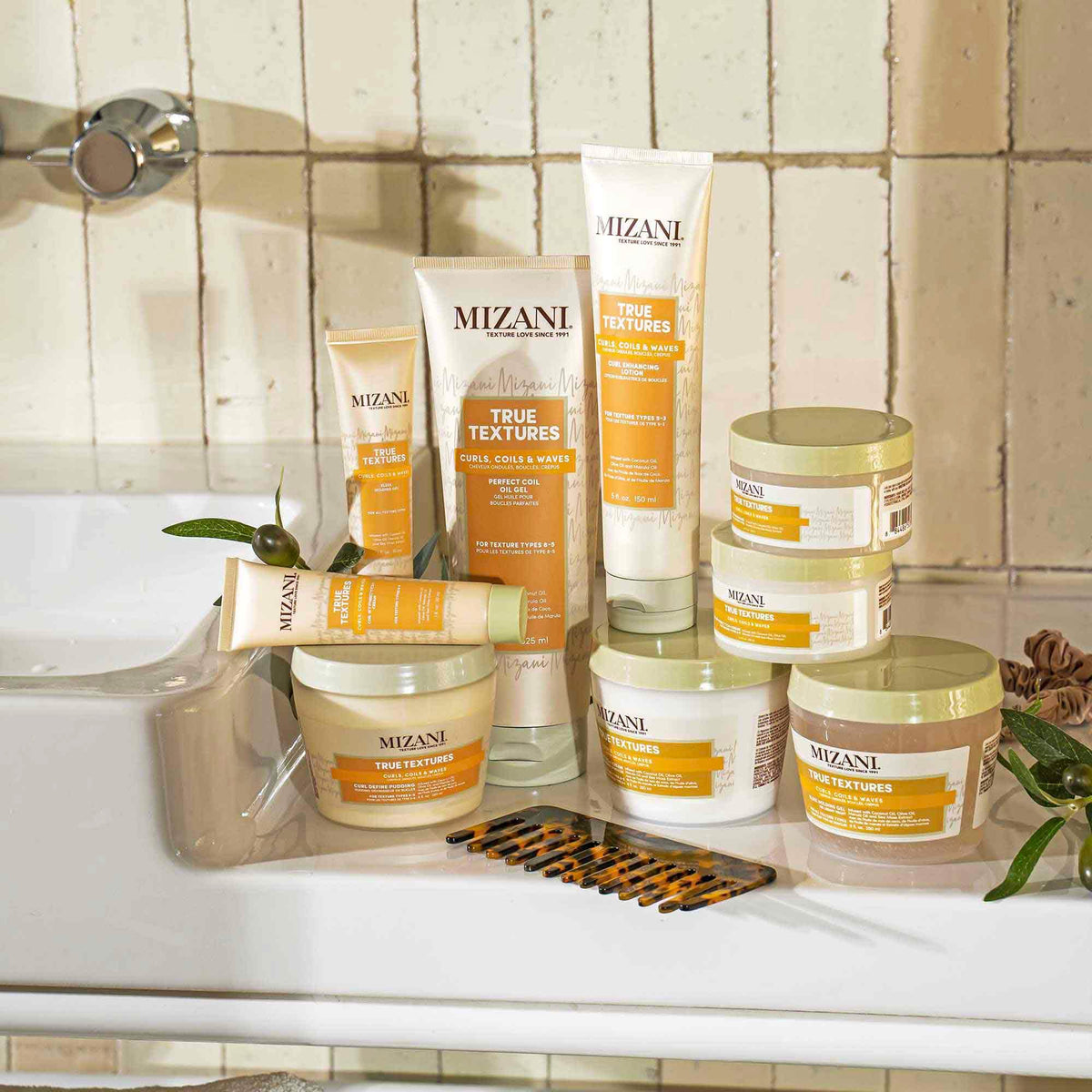 Light Gray Mizani True Textures Coil Stretch Cream - Soft Hold Curl Shaping Cream, Non-Drying For Curly & Coily Hair