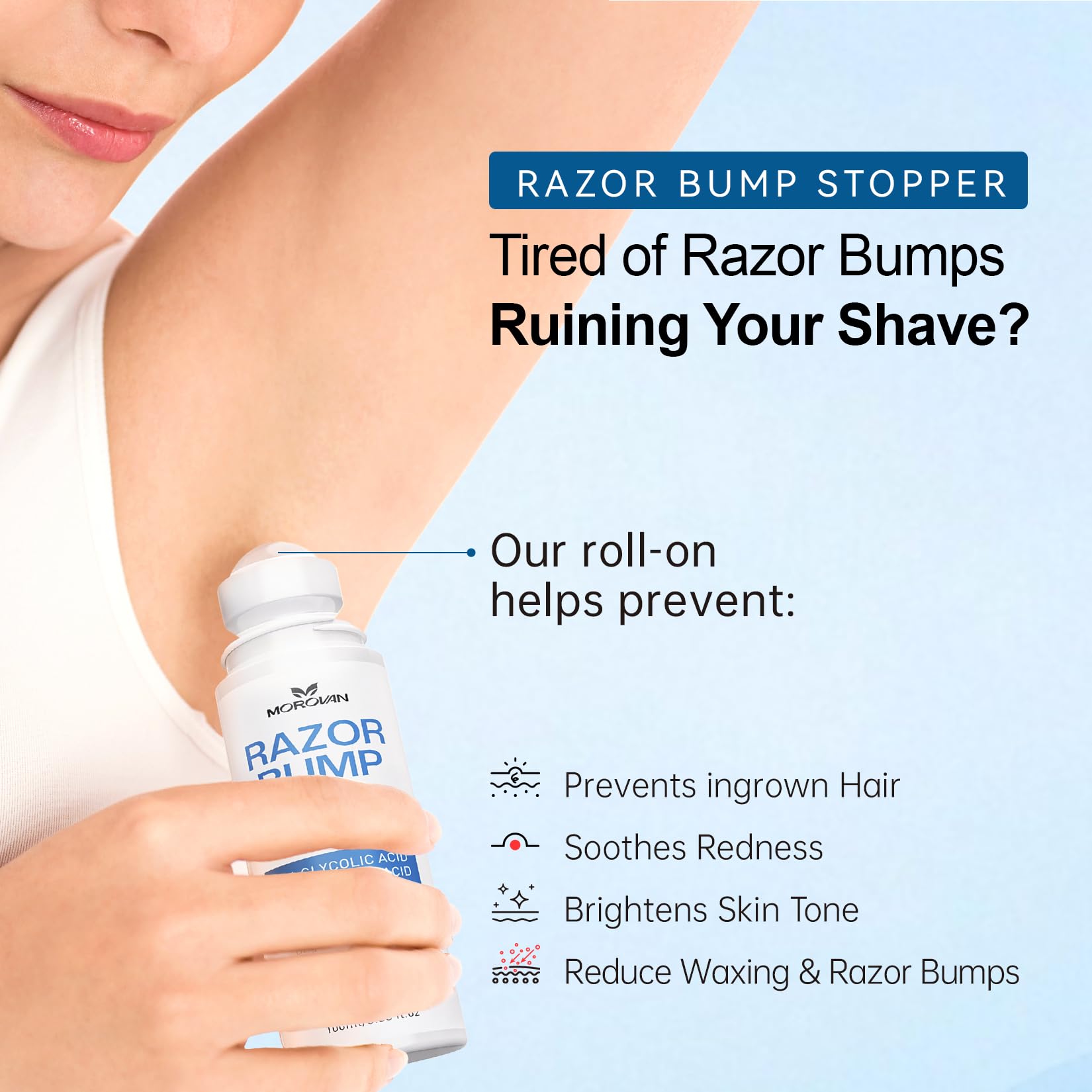 Lavender Razor Bumps Ingrown Hair Treatment: 3.38fl.oz Smoothing Solution for Body, Beard & Bikini Area Post Waxing After Shaving Serum for Ingrown Hair & Razor Burn - Women & Men