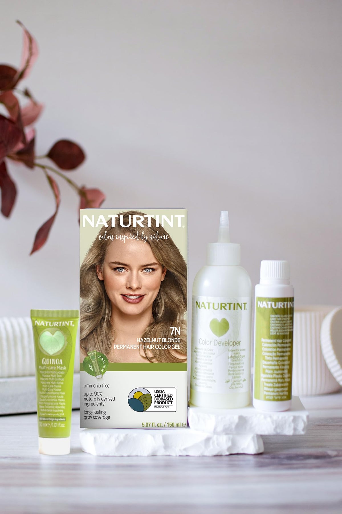 Gray Naturtint 7N Hazelnut Blonde Permanent Hair Color (Pack of 1), Ammonia Free, Vegan, Cruelty Free, up to 100% Gray Coverage, Long Lasting Results (Packaging may vary)