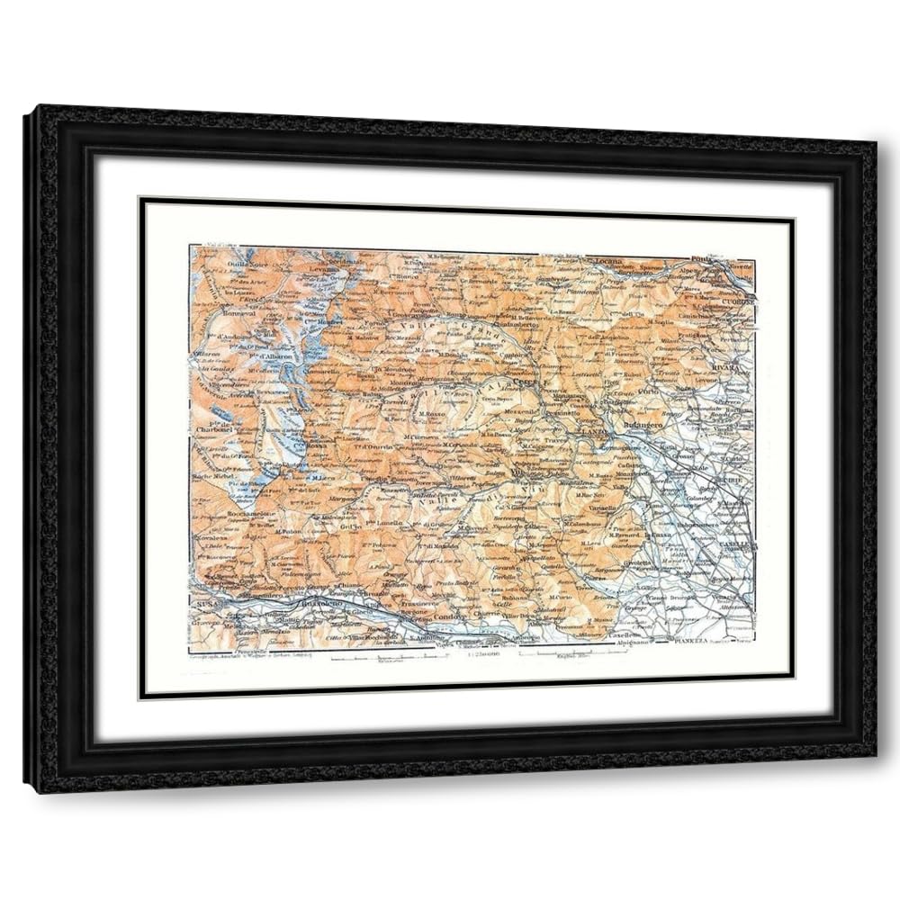 White Smoke ArtDirect Europe Lanza Region France Italy - Bertarelli 1914 Custom Framed Art Print Giclee Print or Canvas Options with Various Sizes and Customization by Bertarelli