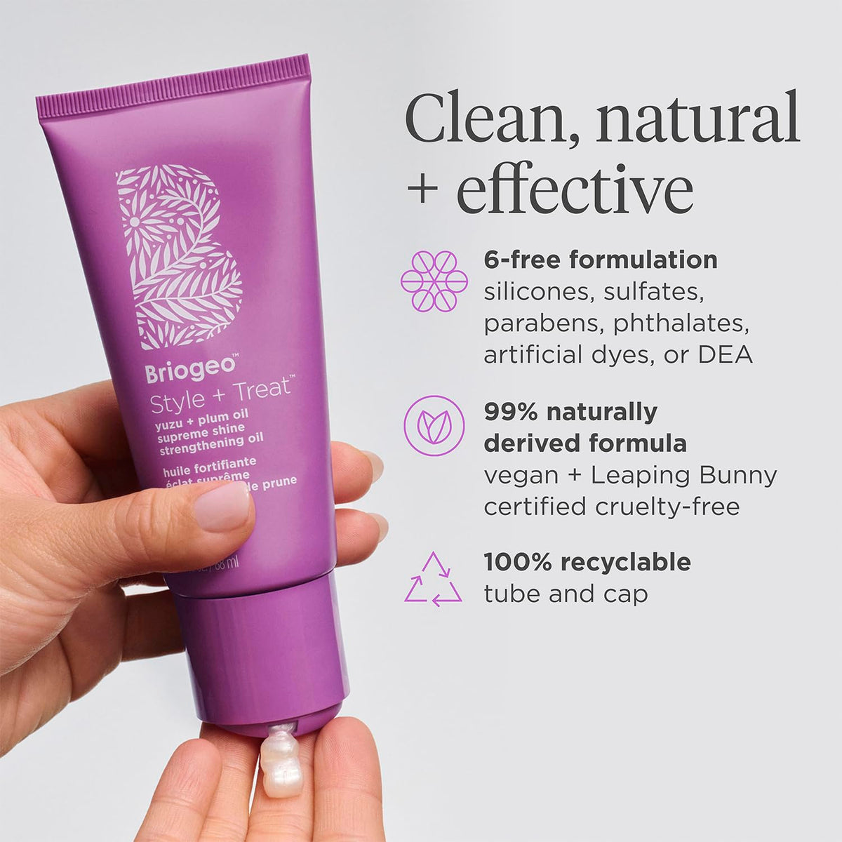 Lavender Briogeo Style + Treat Supreme Shine Strengthening Oil | Gloss-to-Oil