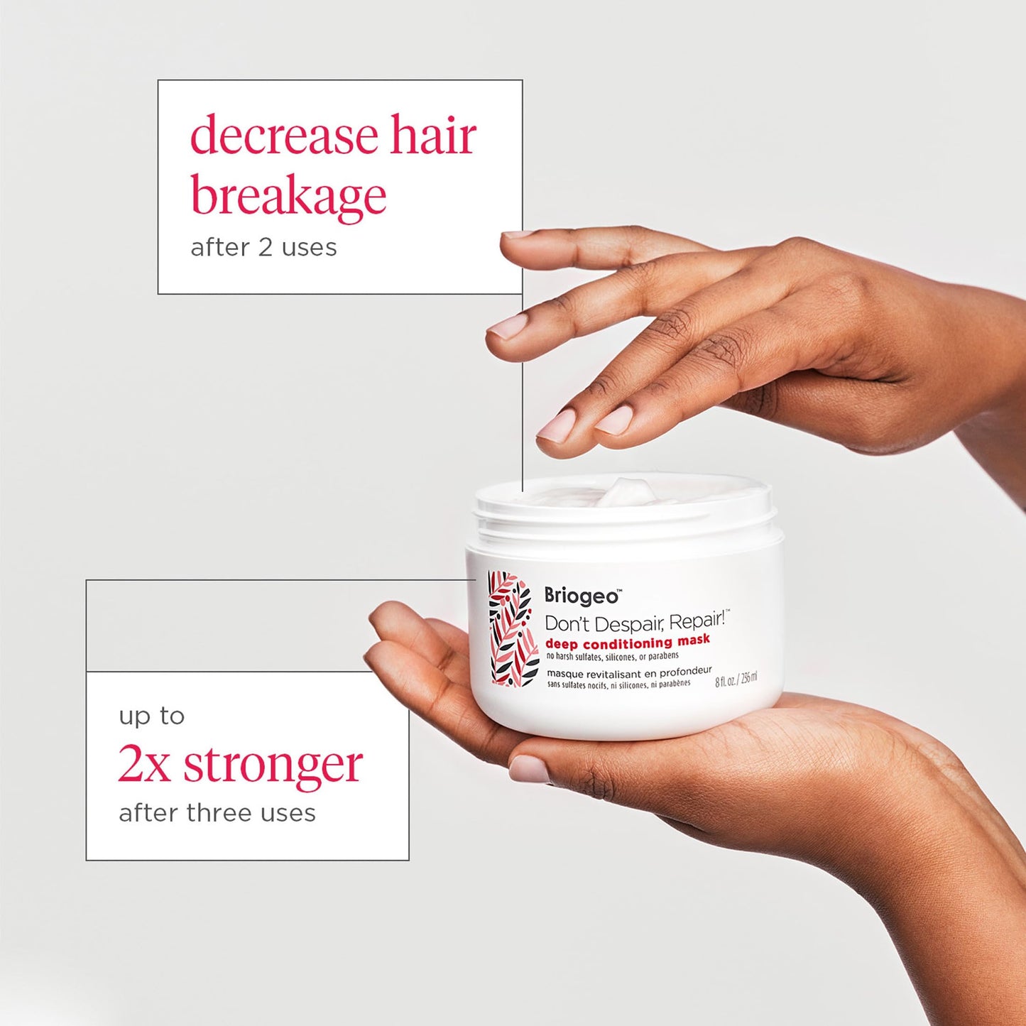 Lavender Briogeo Don't Despair, Repair! Deep Conditioning Mask | Protein + Moisture Balance Conditioner for Dry, Damaged, Color-Treated Strands | Vegan & Cruelty-Free | 2 oz