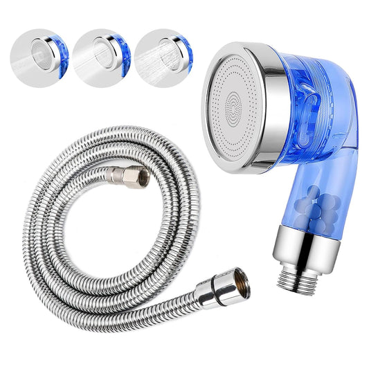White Smoke LukLoy Blue Shampoo Bowl Sprayer Head with Filter, 1/4" Nut Shampoo Bowl Hose(Stainless Steel Material) for Portable Salon Sink, 3 Sprayer Modes & High Pressure