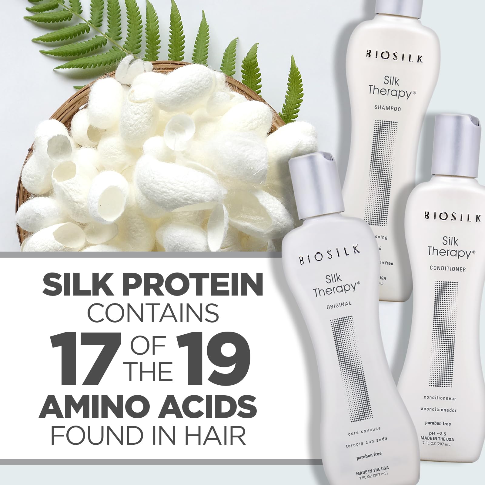 Lavender BioSilk Revive Your Locks Kit. Original Silk Therapy 7oz, Silk Therapy Shampoo 7oz, and Silk Therapy Conditioner 7oz (kit Contains 3 Products), 7 fluid_ounces