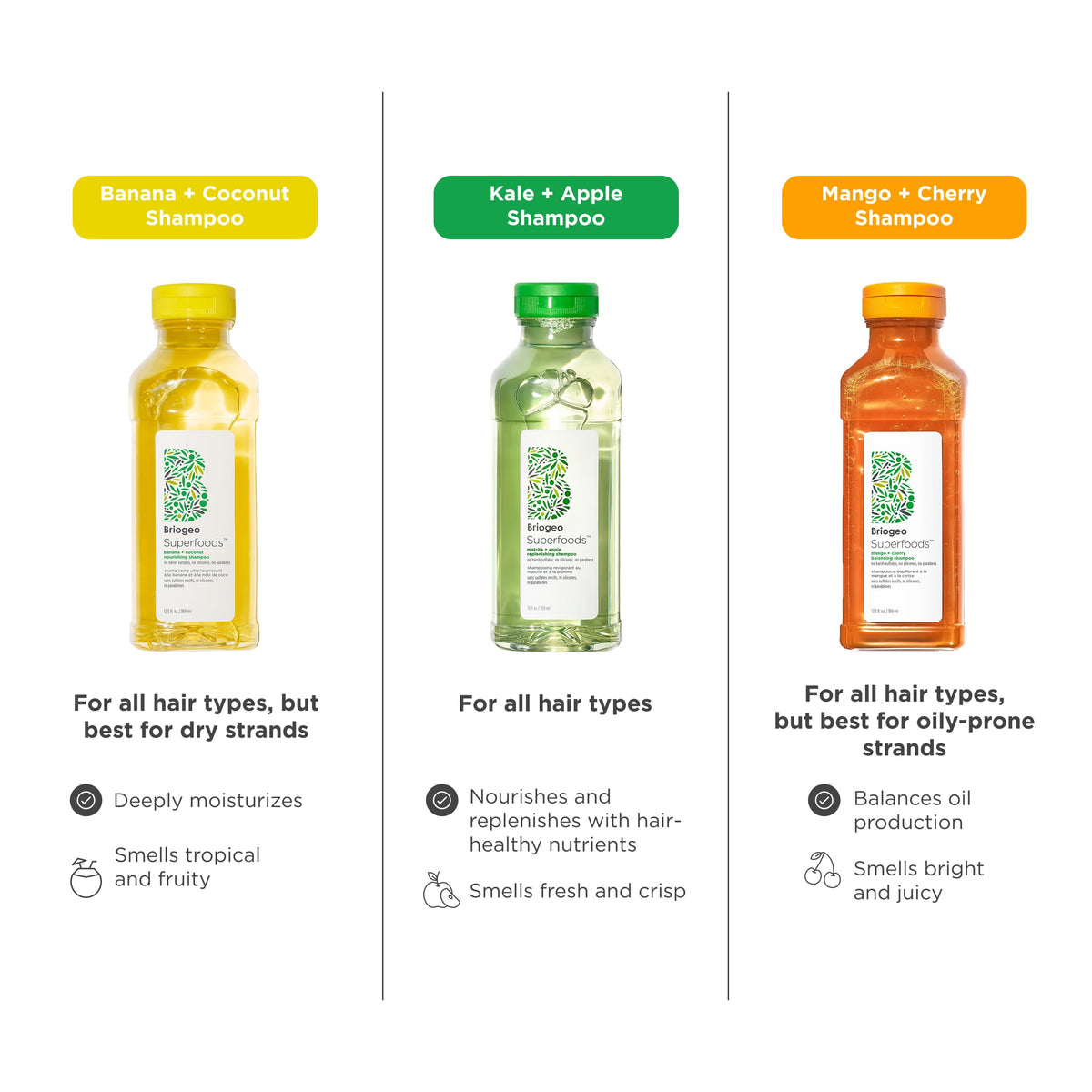 White Smoke Briogeo Superfoods Matcha + Apple Replenishing Shampoo for All Hair Types