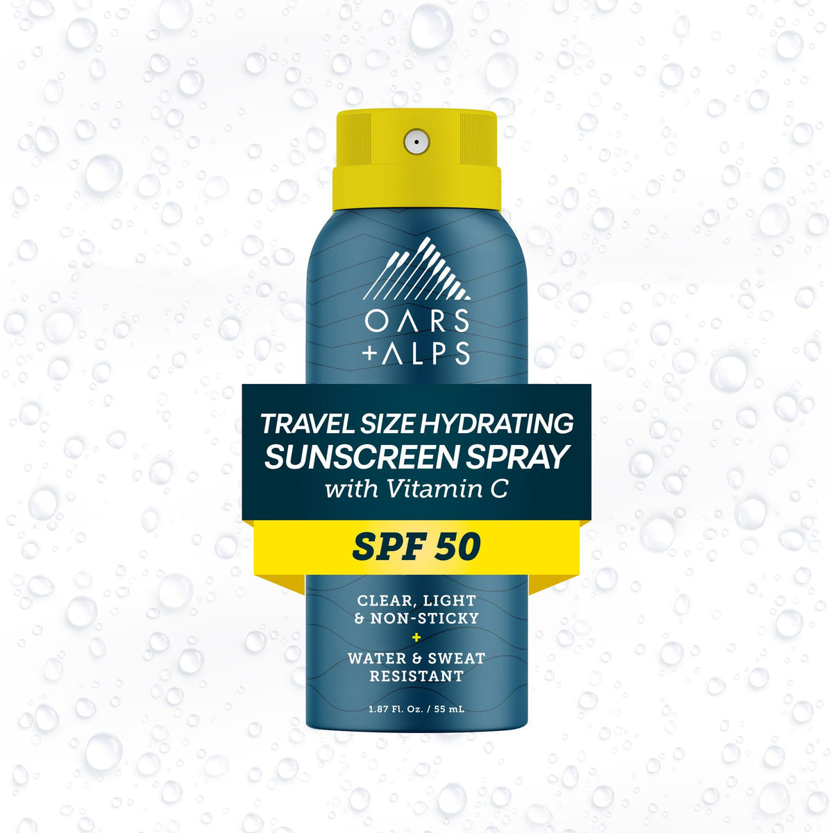 White Smoke Oars + Alps SPF 50 Travel Body Sunscreen Spray, Lightweight, 1pk, 1.87oz