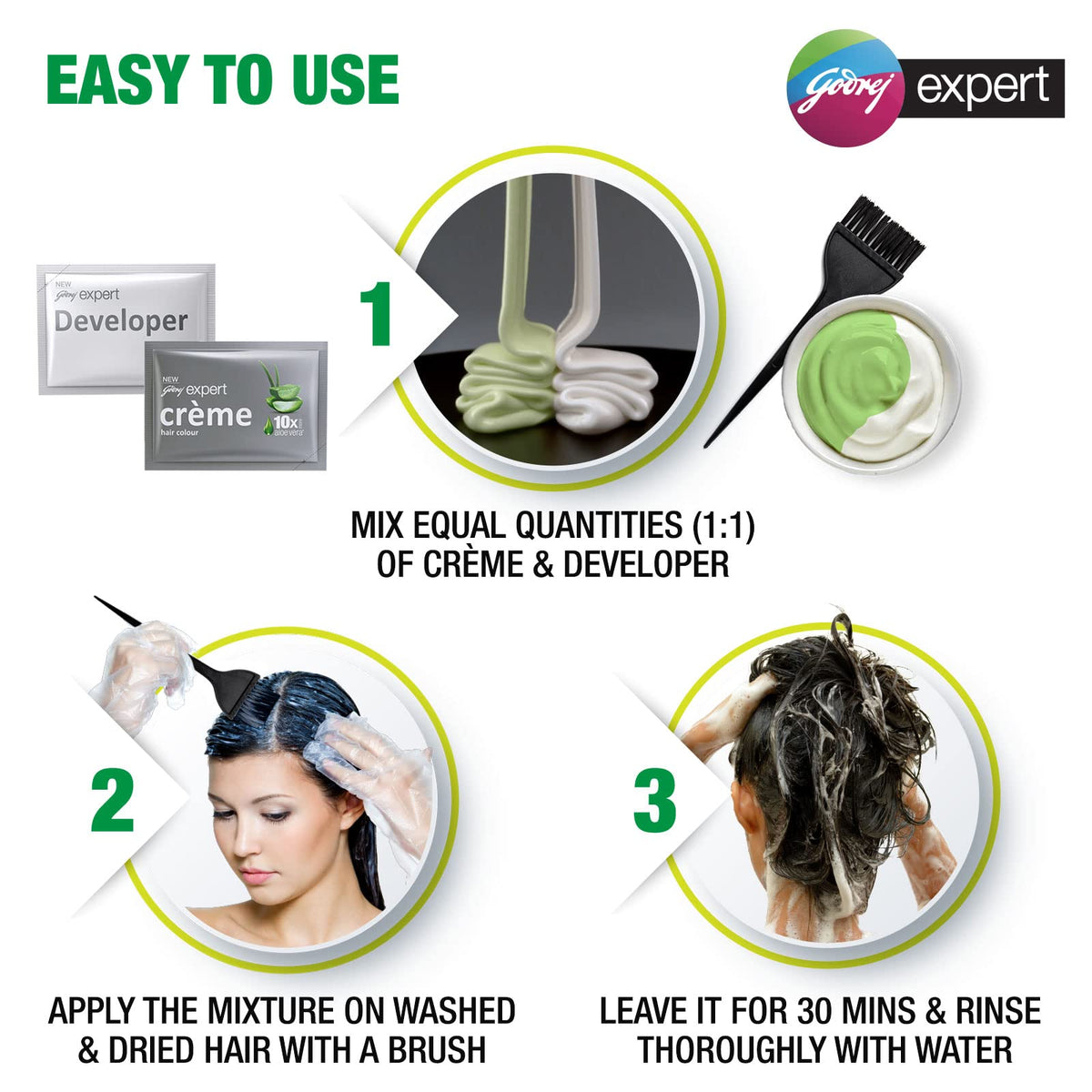 White Smoke Godrej Expert Rich Crème Hair Colour Shade - Pack of 4 (NATURAL BLACK)