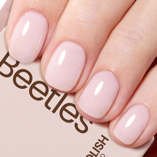 Light Gray Beetles Milky Pink Gel Nail Polish, 15ml Nude Pink Jelly Neutral Color Polish Set Translucent Sheer Gel Nail Concealer Soak Off Uv LED Nail Lamp French Nail Art Gifts for Her Women