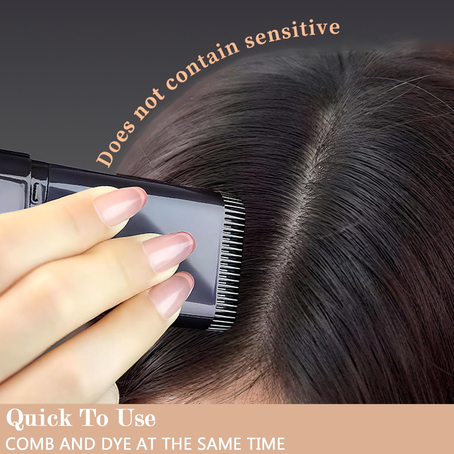 Dark Slate Gray Aaiffey Hair Touch-Up Stick, Root Touch Up Hair Color for Gray Coverage,Hairline Powder for Root Long Lasting Root Cover Up Thinning Edges,Quick Cover for Women & Men