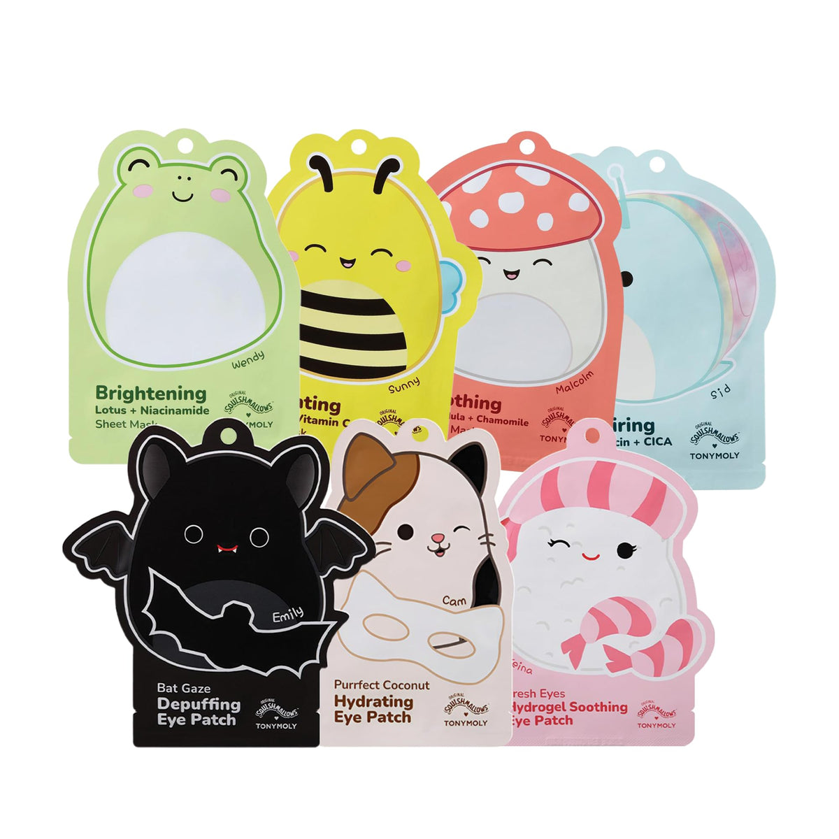 White Smoke TONYMOLY x Squishmallows Easter Basket Stuffer Facial Hydrating Sheet Mask Set