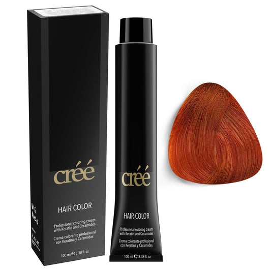 White Smoke Cree Professional 7.44 - Intense Copper Blond Permanent Hair Color - Long Lasting, Rich Vibrant - Gray Coverage 100ml - 3.4 fl.oz.