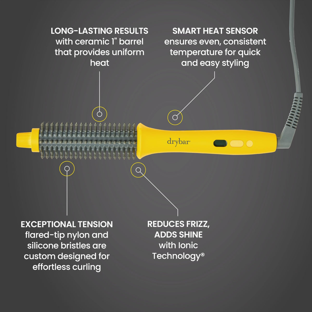 Dim Gray Drybar The Curl Party Heated Curling Round Brush, 1" Barrel