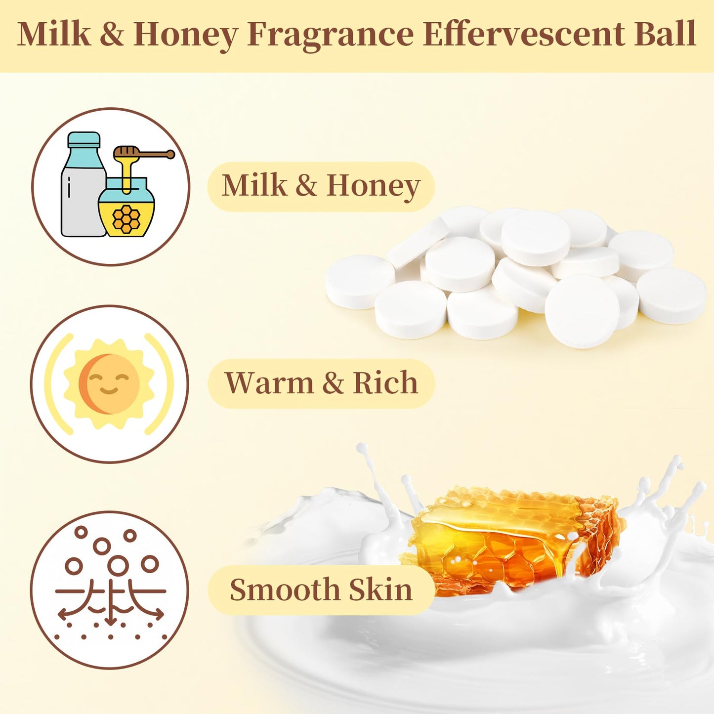 Seashell RAQEHO Manicure Spa Tablets 8oz - Milk & Honey Soak Balls, Moisturizing Tablets, Cuticle Softener for Foot and Hand Soak Pedicure Spa Supplies Manicure Tools Nail Salon & Tavel Esenntial（40count）