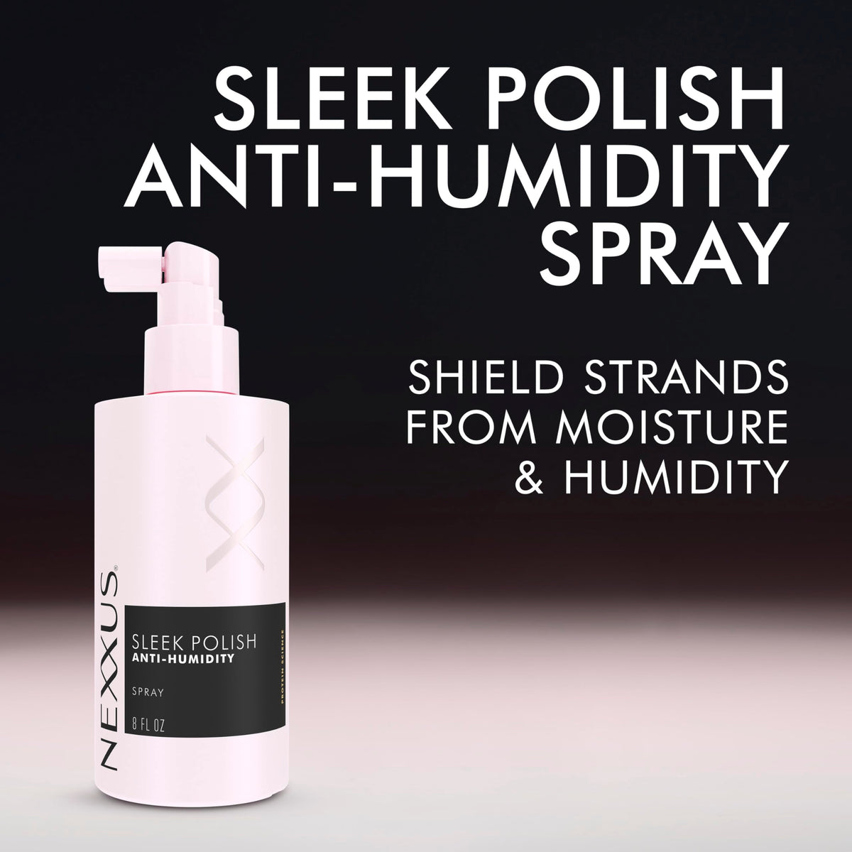 Black Nexxus Anti-Humidity Spray Epic Shine for Long Lasting, Weightless Shine, with StyleProtect Technology 8 oz
