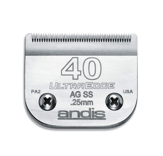 Lavender Andis 64084 UltraEdge Detachable Blade Size 40 – Carbon Steel Dog Clipper Blade, 1/100" Cut Length, Ultra Close Precision Grooming