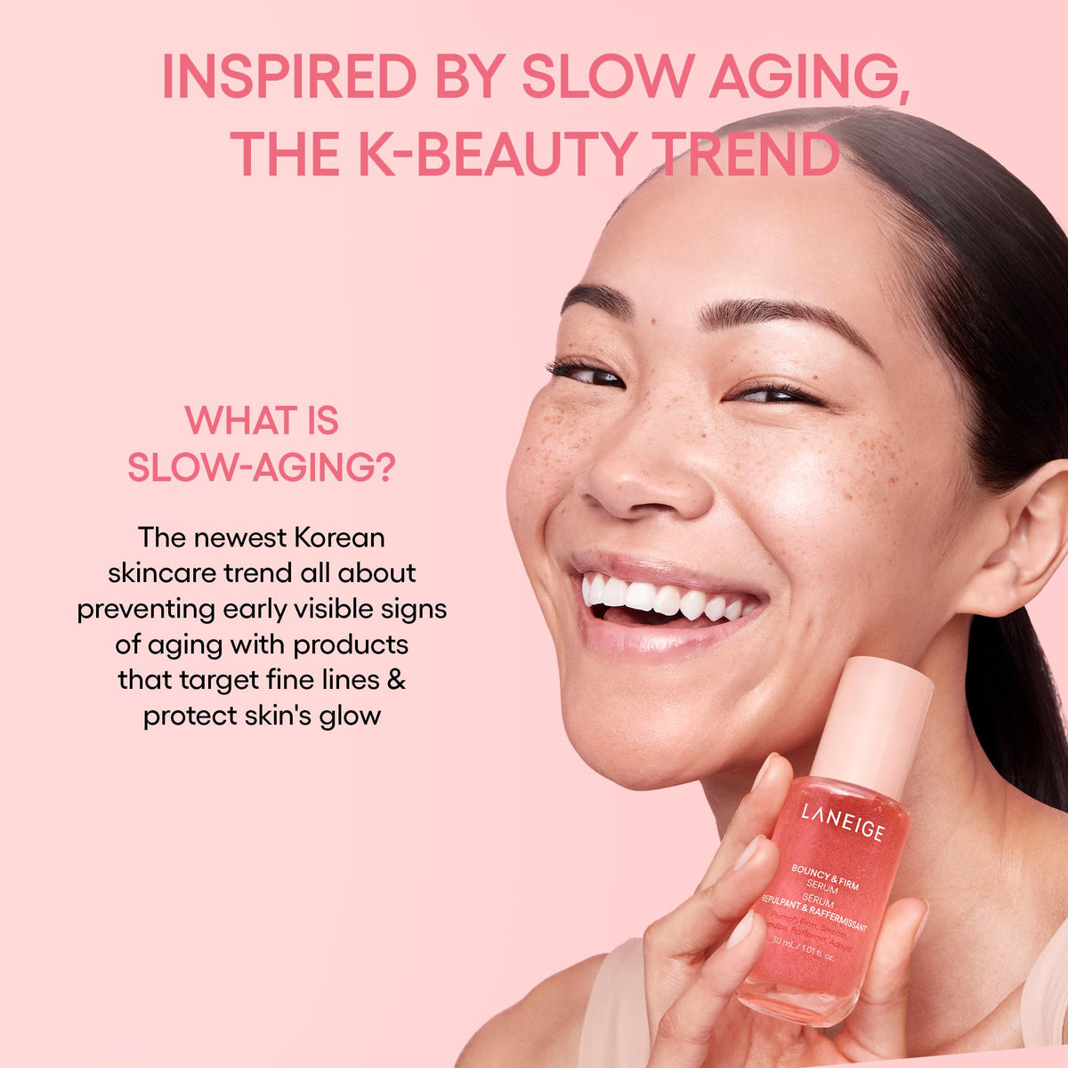 Misty Rose LANEIGE Bouncy & Firm Slow Anti-Aging Collagen Complex Serum