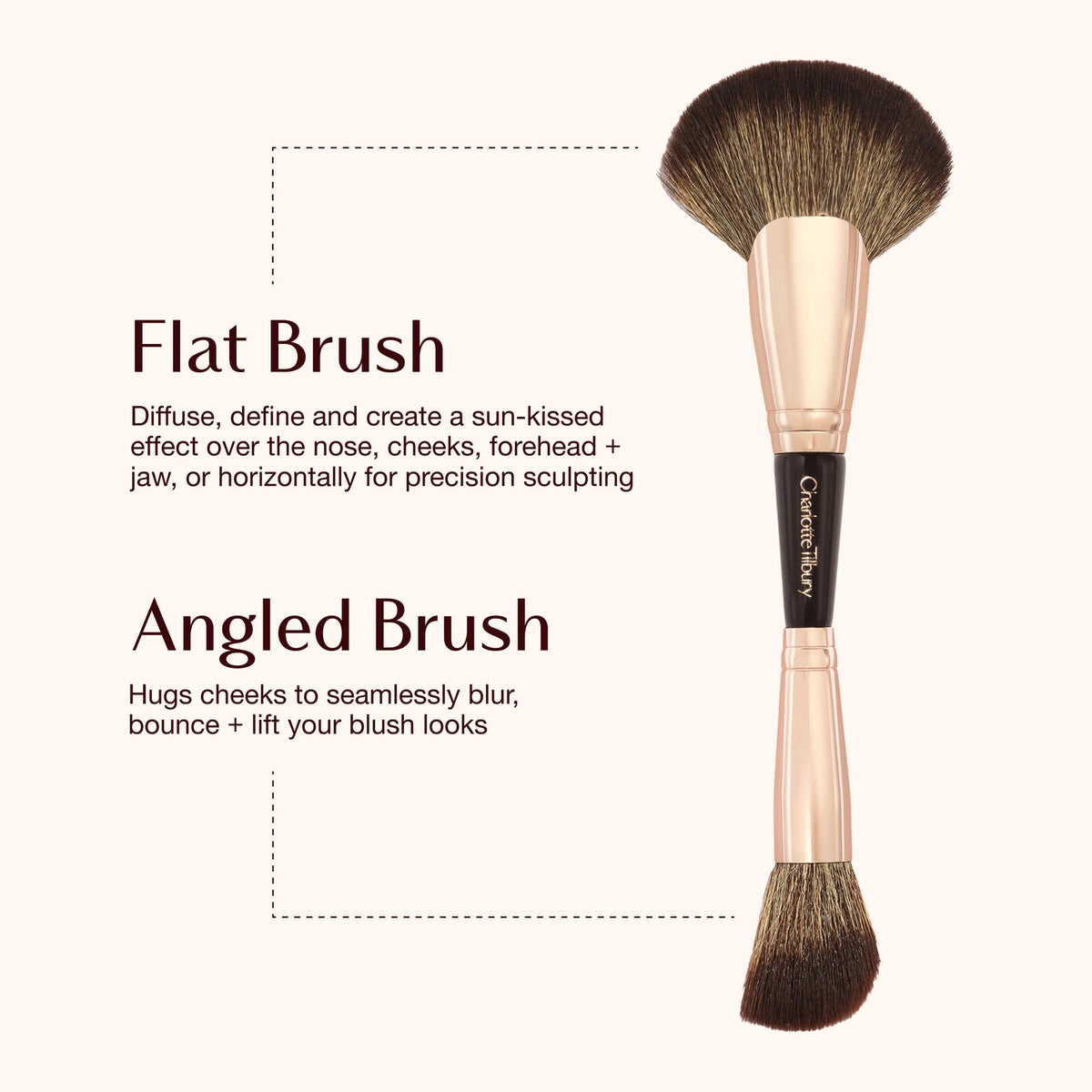 White Smoke Charlotte Tilbury AIRbrush Flawless Easy Soft Blur Bronzer & Blusher Brush
