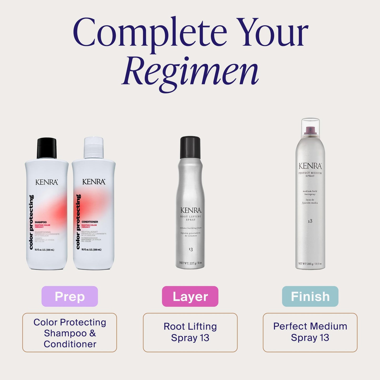 Lavender Kenra Professional Perfect Medium Spray 13 50% | Provides Styling Control Without Stiffness | Medium Hold | Fast-Drying Formulation | High Shine Finish | All Hair Types | 10 oz