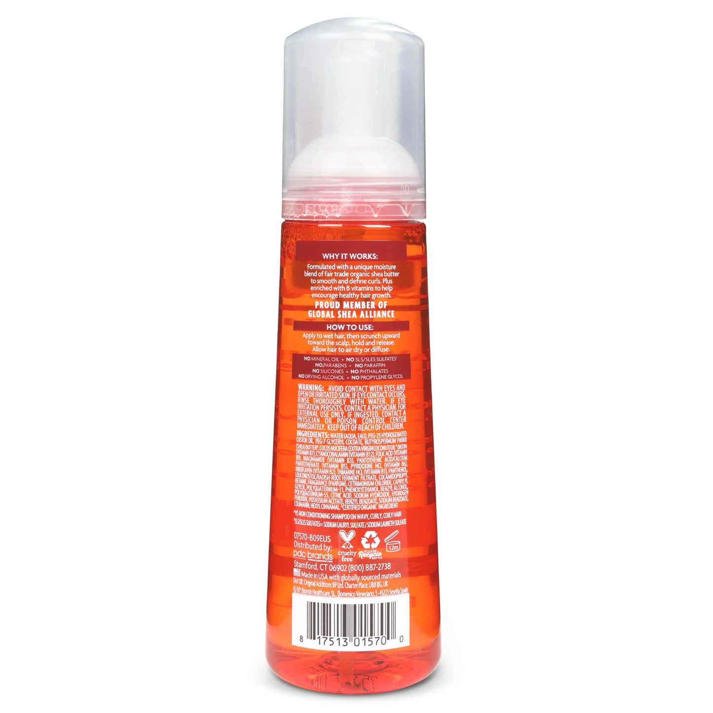 White Smoke Dr Teal's Cantu Natural Hair Wave Whip Curling Mousse,8.4 oz (07570-12/3EU)
