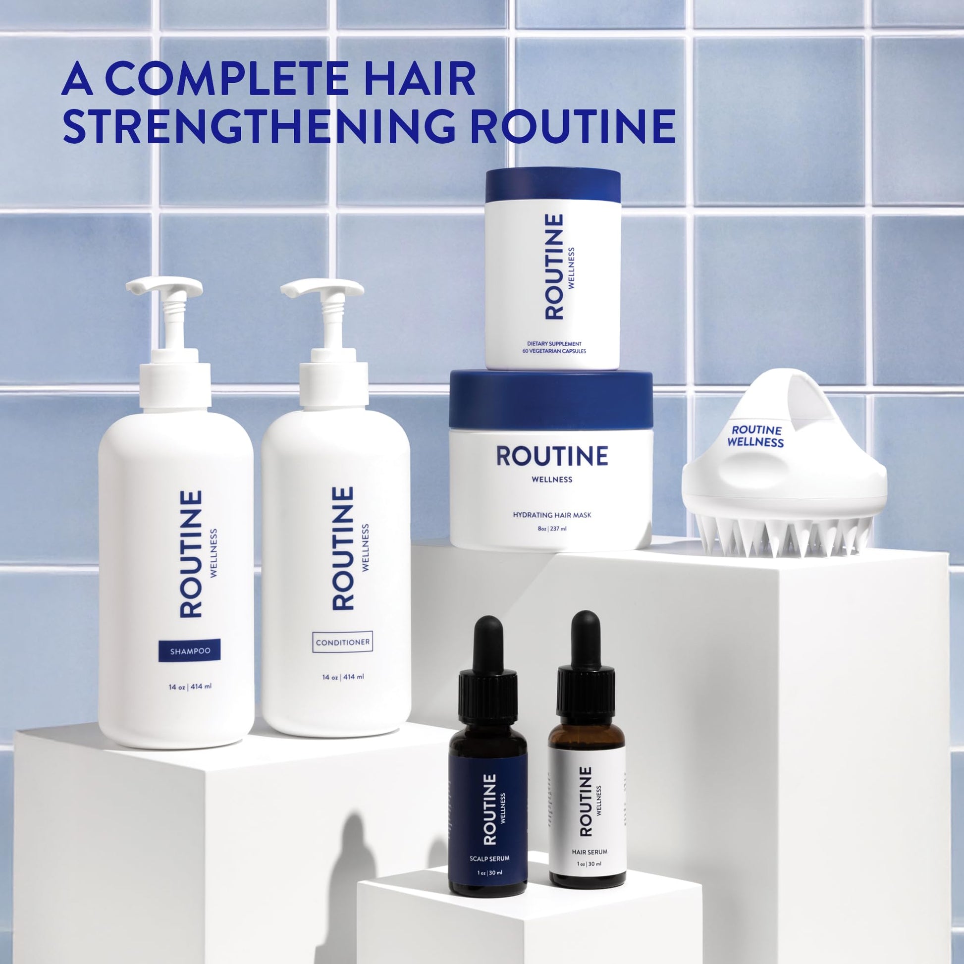 White Smoke Routine Wellness Anti-Thinning Shampoo and Conditioner Set for Thinning Hair - Biotin DHT Blocker Women & Men - Color Safe Shampoo for Hair Loss & Healthier Hair - Rose Hips (Pack of 2)