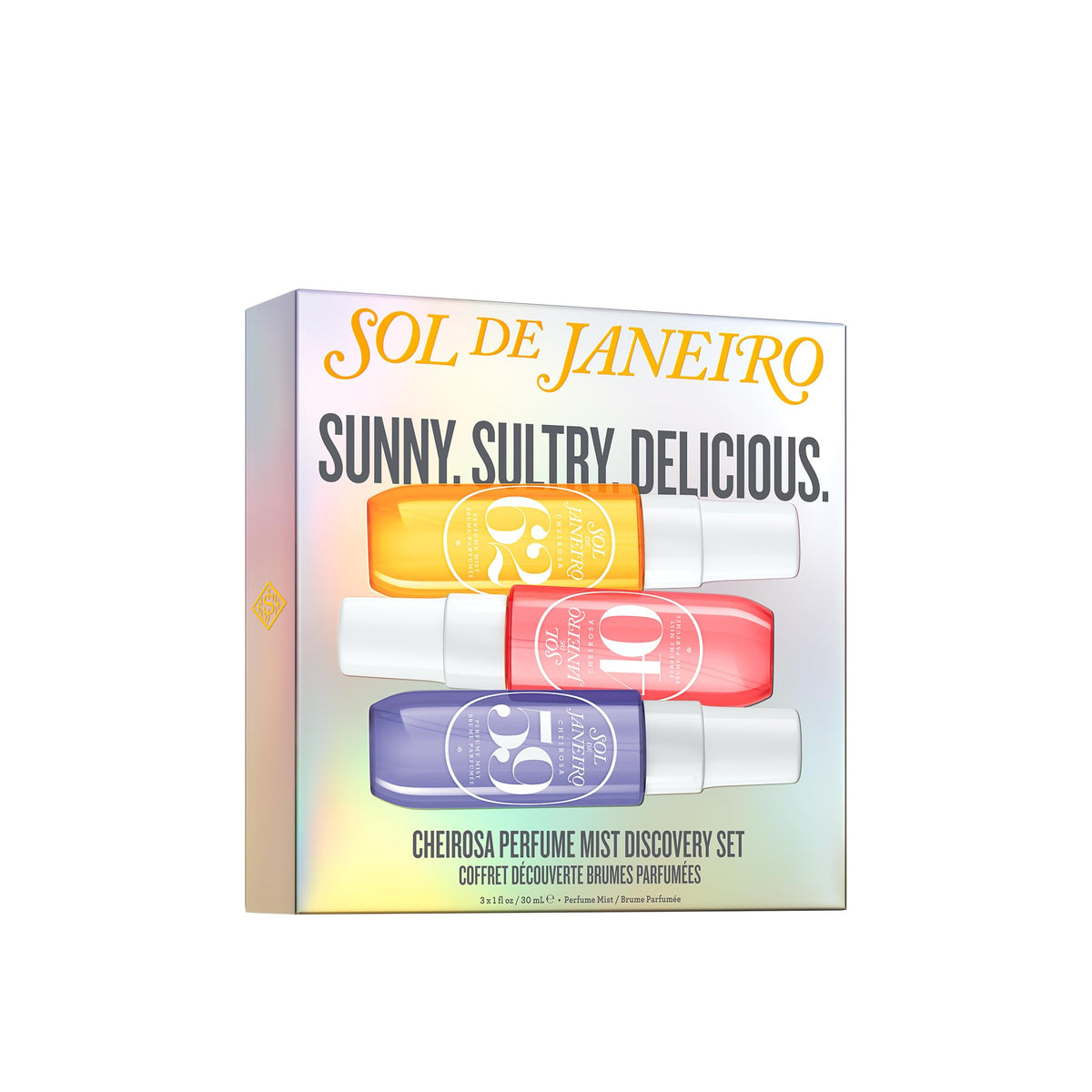 White Smoke Sol de Janeiro Cheirosa Perfume Mist Discovery Set Cheirosa 62, 40, and 59