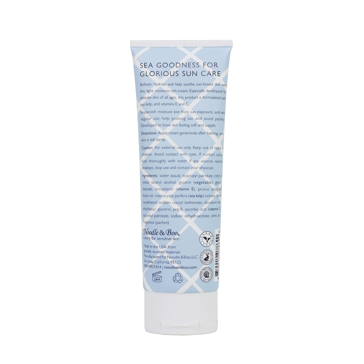 Light Steel Blue Noodle & Boo VitaSea After Sun Replenishing Cream for Face and Body, Refresh, Hydrate & Soothe Heat Exposed Skin, Fast-Absorbing Vegan After Sun Care, Formulated with Sea Kelp, Vitamin E & C, 4 Fl Oz