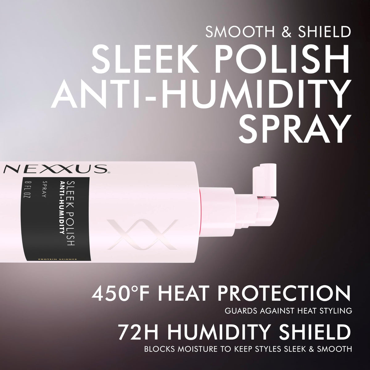 Black Nexxus Anti-Humidity Spray Epic Shine for Long Lasting, Weightless Shine, with StyleProtect Technology 8 oz
